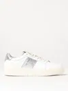 Saint Sneakers High-top White Leather Sneakers With Gold Accents In Silber