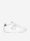Saint Sneakers High-top White Leather Sneakers With Gold Accents In White/silver