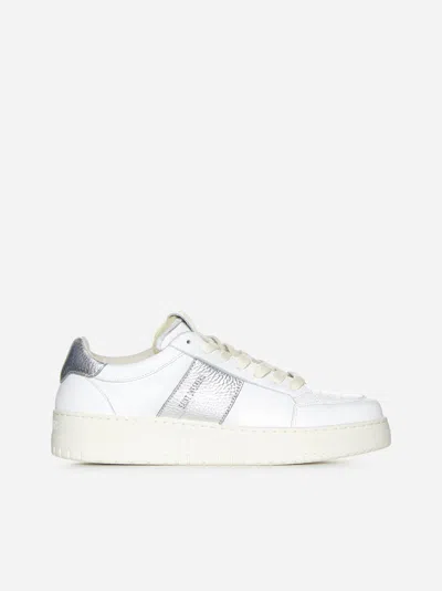 Saint Sneakers Tennis Leather Sneakers In White/silver