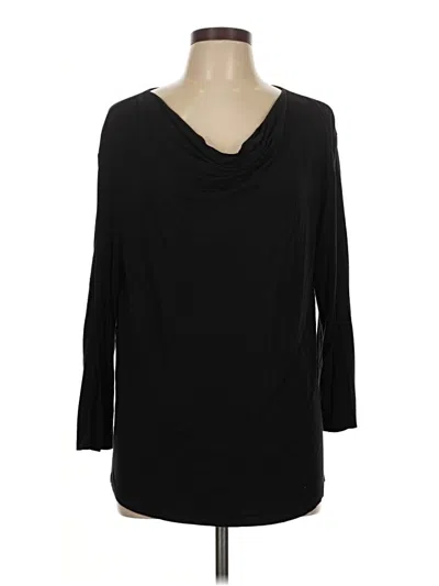 Pre-owned Saint + Sofia 3/4 Sleeve Top Black Cowl Neck Tops