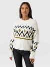Saint + Sofia Allana Fairisle Sweater In White