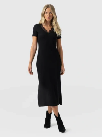 Saint + Sofia Andie V-neck Dress In Multi