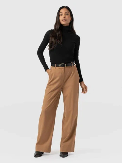 Saint + Sofia Argent Wide Leg Pant In Brown