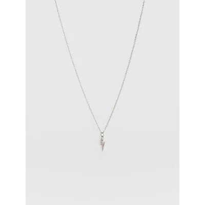 Saint + Sofia Astral Lightning Charm Necklace In Silver