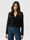 Saint + Sofia Astrid Cropped Blazer In Burgundy