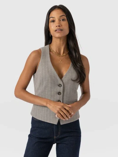Saint + Sofia Astrid Vest In Gray
