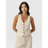 Saint And Sofia Saint + Sofia Astrid Waistcoat In Beige