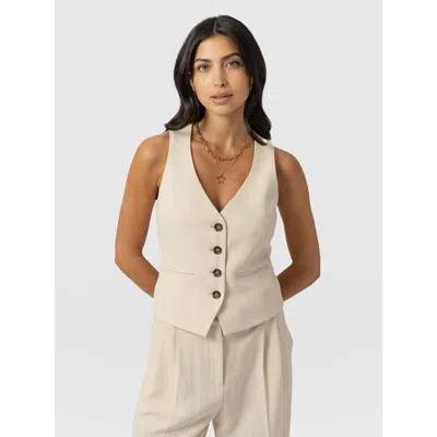 Saint + Sofia Astrid Waistcoat In Beige