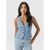 Saint And Sofia Saint + Sofia Astrid Waistcoat In Blue