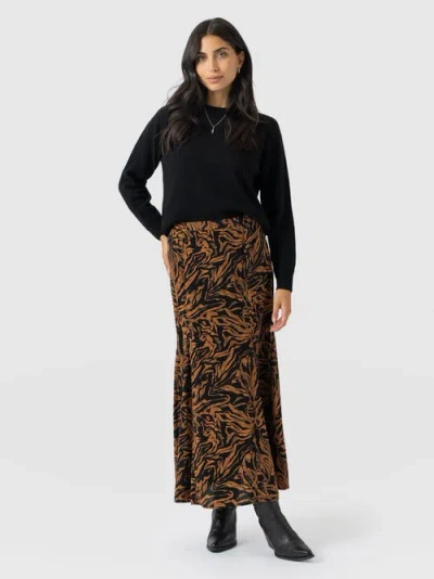 Saint + Sofia Audrey Skirt In Brown