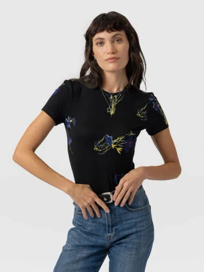 Saint + Sofia Austen Crew Neck Tee Short Sleeve In Pink