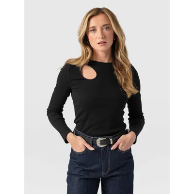 Saint + Sofia Axel Cut Out Long Sleeve Tee
