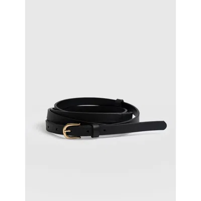 Saint + Sofia Axel Double Skinny Belt In Black