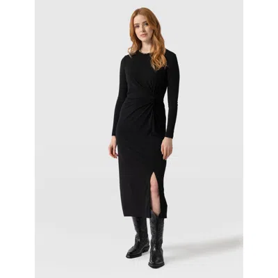 Saint + Sofia Bailey Knot Dress In Black