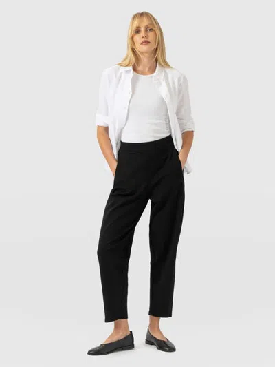 Saint + Sofia Barrel Leg Jersey Pant In Black
