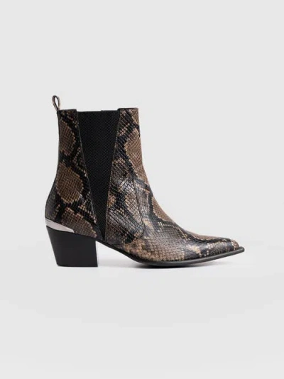 Saint + Sofia Billie Snake Boot In Brown