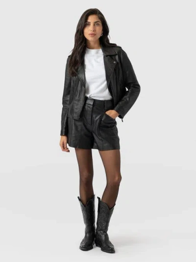 Saint + Sofia Bonham Leather Short In Black