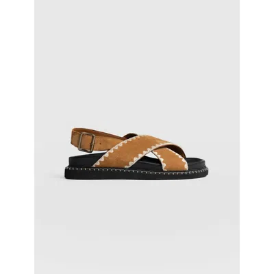 Saint + Sofia Bonnie Cross Over Sandals In Beige
