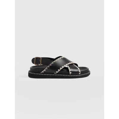 Saint + Sofia Bonnie Cross Over Sandals In Black