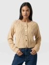 Saint + Sofia Bronte Cable Cardigan In Yellow