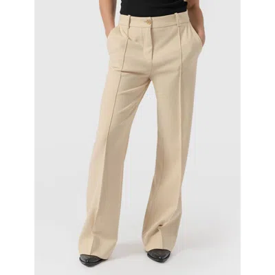 Saint + Sofia Cambridge Tailored Wide Leg Pant In Beige