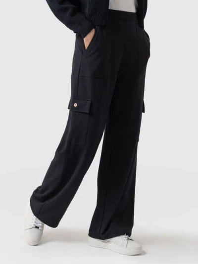 Saint + Sofia Cargo Chelsea Wide Leg Pant In Blue