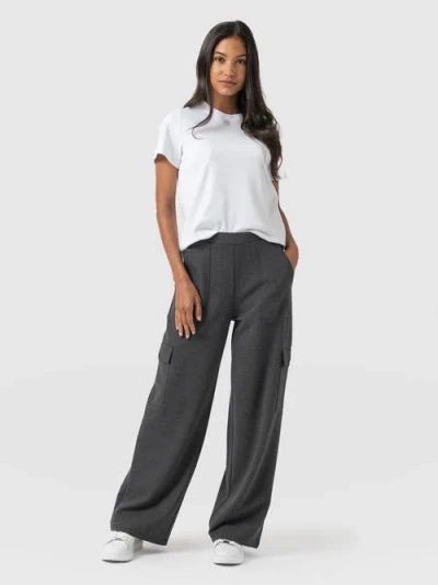 Saint + Sofia Cargo Chelsea Wide Leg Pant In Gray