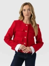 Saint + Sofia Colette Jacket In Red