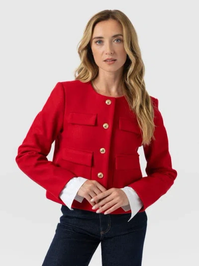 Saint + Sofia Colette Jacket In Red