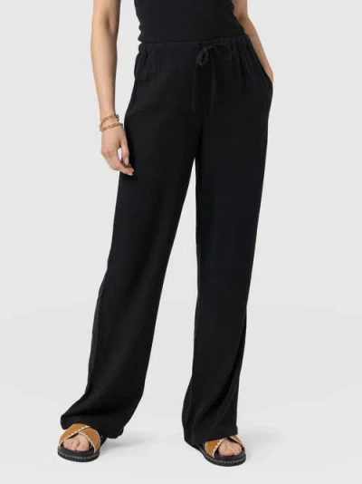 Saint + Sofia Corinne Linen Pant In Black