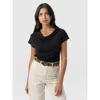 Saint And Sofia Saint + Sofia Cowl Neck Tee In Black