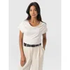 Saint And Sofia Saint + Sofia Cowl Neck Tee In White