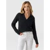 Saint + Sofia Delphi Polo Knit In Black