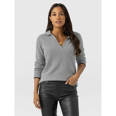Saint + Sofia Delphi Polo Knit In Grey