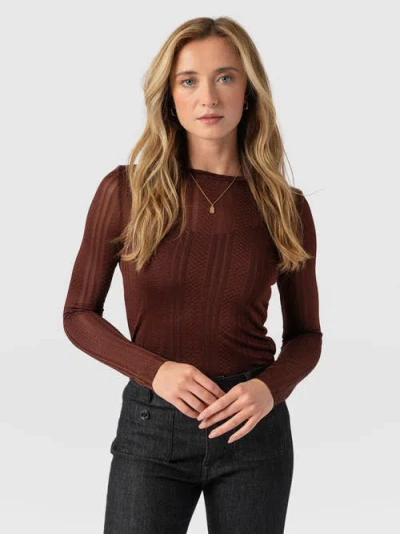 Saint + Sofia Demi Lace Long Sleeve Tee
