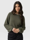 Saint And Sofia Saint + Sofia Diamond Knit Sweater In Green