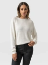 Saint + Sofia Diamond Knit Sweater In White