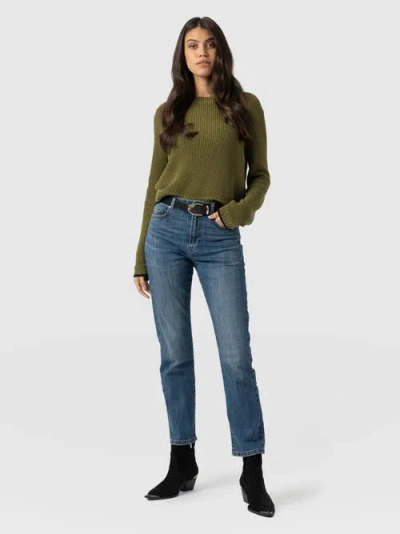 Saint + Sofia Emma Straight Leg Jean In Blue