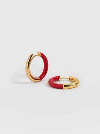 Saint + Sofia Enamel Hoop Earrings In Multi