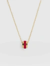 Saint + Sofia Enamel Stripe Charm Necklace In Multi