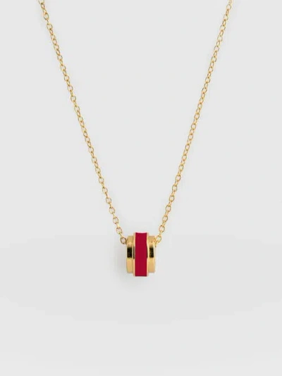 Saint + Sofia Enamel Stripe Charm Necklace In Multi