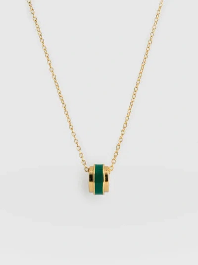 Saint + Sofia Enamel Stripe Charm Necklace In Multi