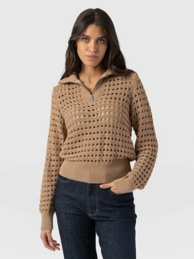 Saint + Sofia Ester Quarter Zip Knit