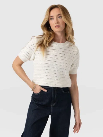 Saint + Sofia Ester Short Sleeve Knit In Multi
