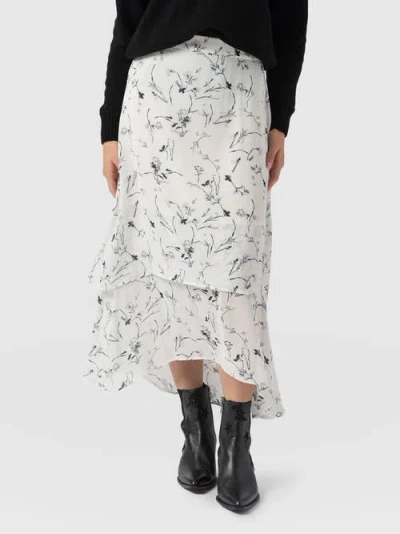 Saint + Sofia Etta Layered Skirt In White