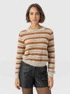 Saint + Sofia Fearne Knit Long Sleeve Tee In Multi