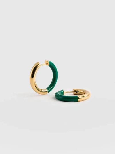 Saint + Sofia Gold Enamel Hoop Earrings In Multi