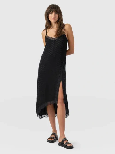 Saint + Sofia Harper Lace Cami Dress In Black