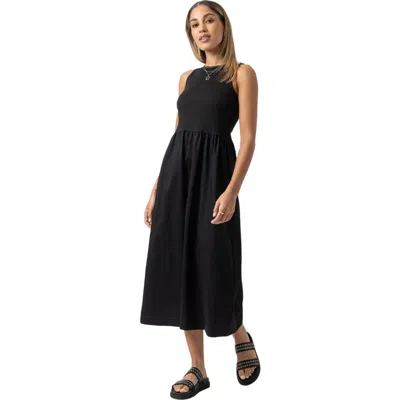 Saint + Sofia Ivy Full Skirt Sleeveless Dress In Black