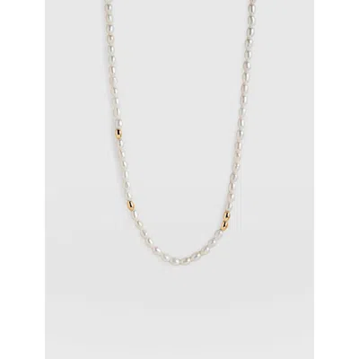 Saint + Sofia Jacqueline Pearl Necklace In Gold